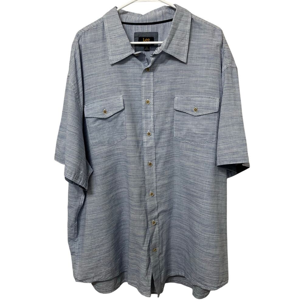 Lee Men’s Regular Fit  Button Down Shirt Sz 3XL Blue‎